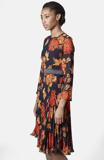 Topshop 'bloomsbury' Floral Print Midi