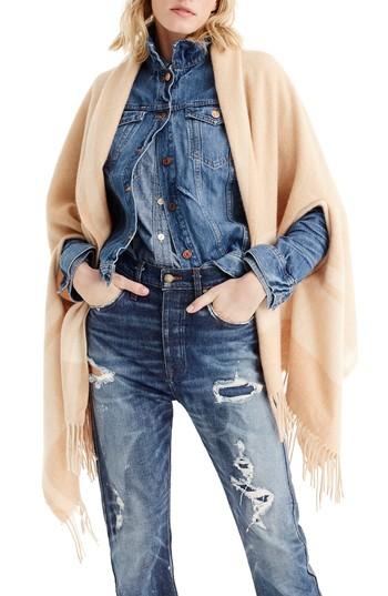 Women's J.crew Claire Wool Cape Scarf, Size - Brown