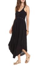Women's Sun & Shadow Grommet Detail Maxi Dress, Size - Black