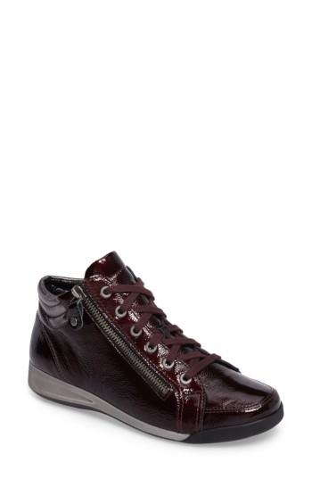 Women's Ara Rylee High Top Sneaker .5 M - Red