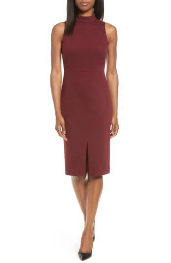 Women's Classiques Entier Italian Ponte Knit Sheath Dress - Burgundy