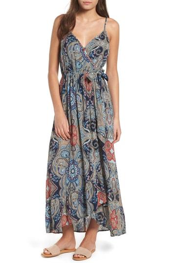 Women's Band Of Gypsies Kenzie Faux Wrap Dress - Blue