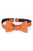 Men's Ted Baker London Spots Dot Silk Bow Tie, Size - Orange