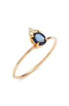 Women's Poppy Finch Skinny Stone Sapphire & Diamond Ring
