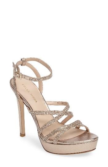 Women's Pelle Moda Metallic Platform Ankle Strap Sandal M - Metallic