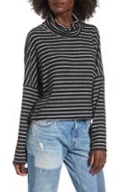 Women's Bp. Bell Sleeve Stripe Top, Size - Black