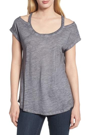 Women's Billy T Cold Shoulder Tee - Grey