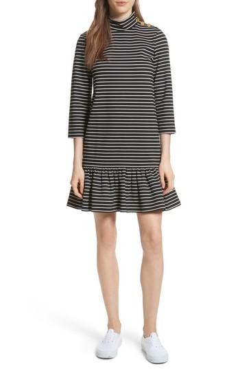 Women's Kate Spade New York Mock Neck Stripe Knit Dress, Size - Black
