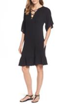 Women's Velvet By Graham & Spencer Lace-up A-line Dress - Black