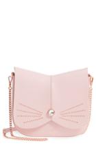 Ted Baker London Chriiss Cat Stud Leather Crossbody Bag - Pink