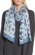 Women's Eileen Fisher 'tempo' Silk Scarf, Size - Blue
