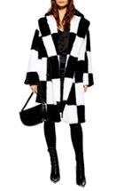 Women's Topshop Checkerboard Faux Fur Coat