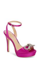 Women's Jewel Badgley Mischka Mildred Crystal Bow Platform Sandal M - Purple