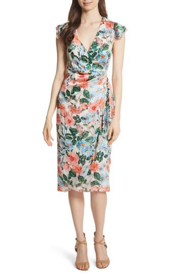 Women's Alice + Olivia Garnet Floral Wrap Dress - Blue