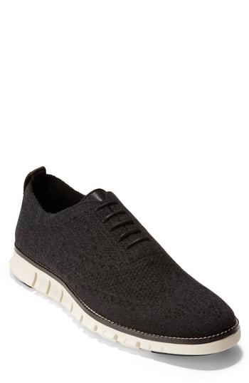 Men's Cole Haan Zerogrand Stitchlite Woven Wool Wingtip M - Black