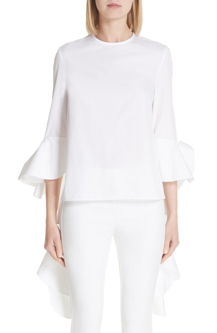 Women's Ellery Emmeline Frill Sleeve Top Us / 12 Au - White