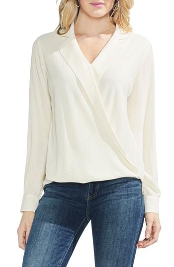 Women's Vince Camuto Faux Wrap Blouse - White