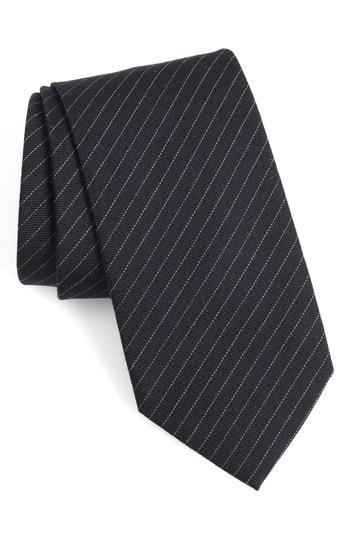 Men's Brioni Stripe Wool & Silk Tie, Size - Blue