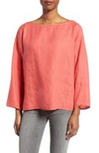 Women's Eileen Fisher Organic Handkerchief Linen Top, Size - Pink