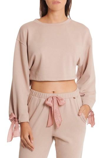 Women's Midnight Bakery Crop Sweatshirt - Beige