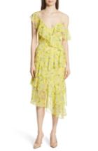 Women's Alice + Olivia Olympia Asymmetrical Print Silk Dress - Yellow