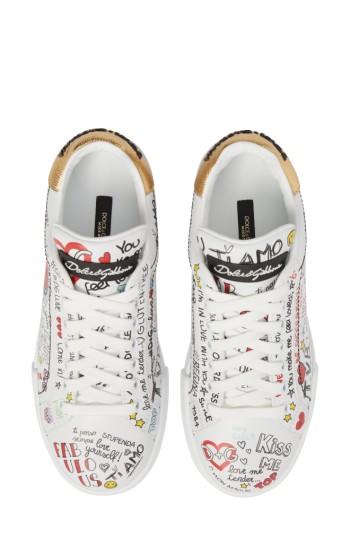 Women's Dolce & Gabbana Graffiti Sneaker .5us / 37eu - White