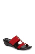 Women's Tuscany By Easy Street Elba Embellished Slide Sandal N - Red