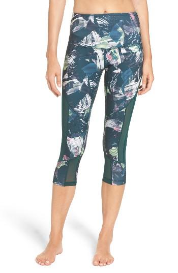 Women's Zella Sheer To There High Waist Crop Leggings, Size - Green