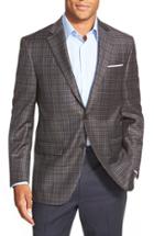 Men's Peter Millar Classic Fit Plaid Wool Sport Coat R - Grey