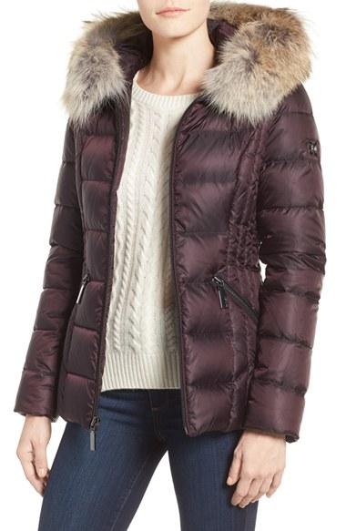 Women's Dawn Levy Genuine Coyote Fur Trim Down Parka