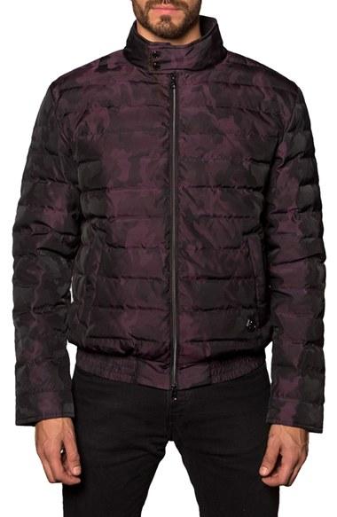 Men's Jared Lang Chicago Camo Down Puffer Jacket - Burgundy