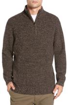 Men's Rodd & Gunn 'woodglen' Herringbone Knit Lambswool Quarter Zip Sweater