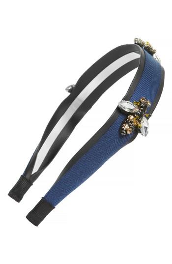Cara Crystal Bee Headband, Size - Blue