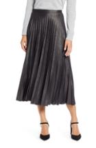 Women's Halogen Metallic Pleat Midi Skirt, Size - Black