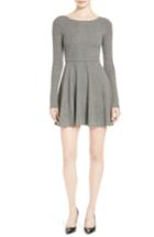 Women's Alice + Olivia 'brinley' Long Sleeve Mini Dress - Grey