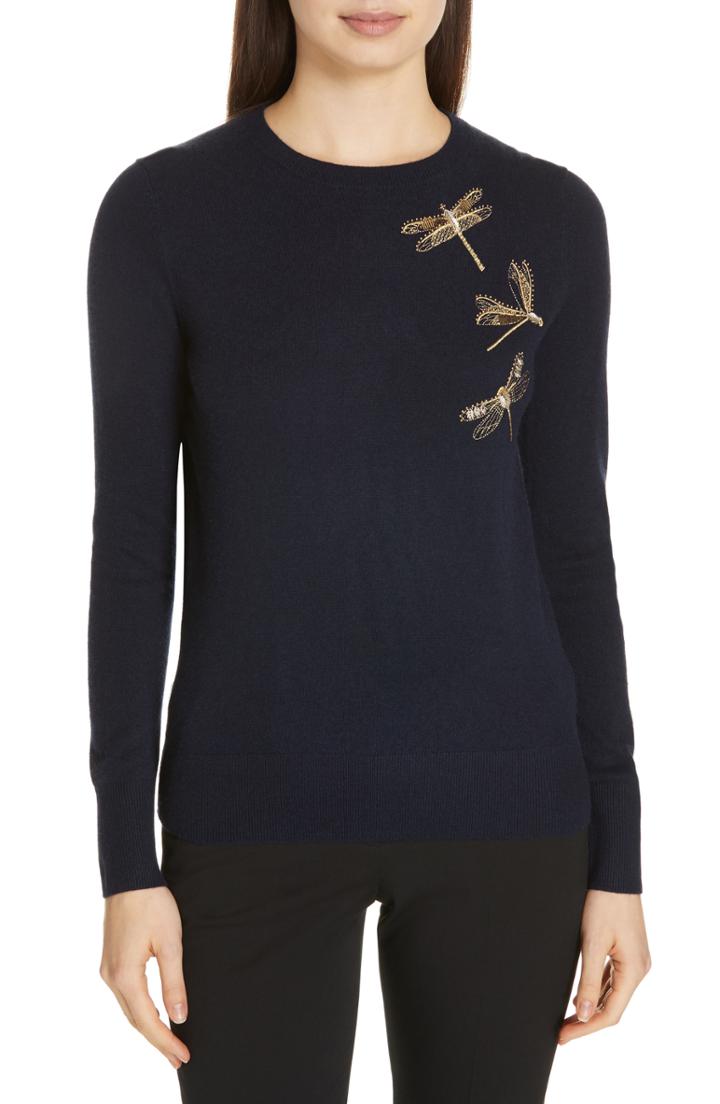 Women's Ted Baker London Nelina Sugarplum Dragonfly Sweater - Blue