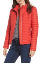 Women's Andrew Marc Honeycomb Quilted Moto Jacket - Red