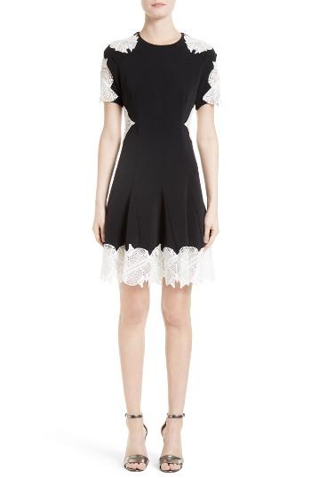 Women's Jonathan Simkhai Corded Lace Trim Crepe Dress