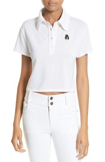 Women's Alice + Olivia Erma Crop Polo - White