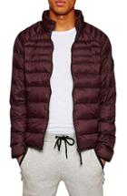 Men's Topman Mitchell Quiilted Nylon Jacket - Burgundy