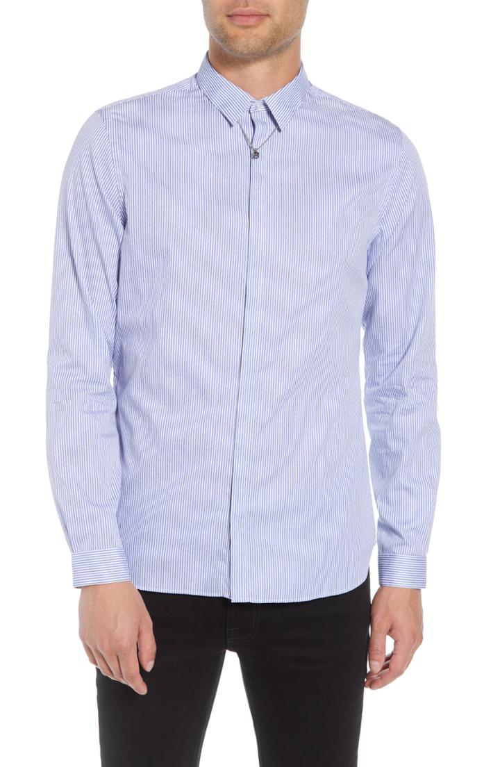 Men's The Kooples Slim Fit Stripe Sport Shirt - Blue