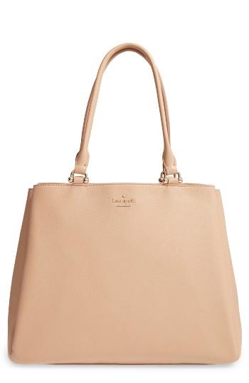 Kate Spade New York Lombard Street Neve Leather Tote - Beige