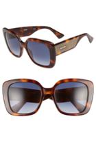 Women's Moschino 54mm Square Sunglasses - Dark Havana