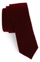 Men's Nordstrom Men's Shop Velvet Skinny Tie, Size - Red