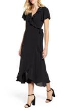 Women's Chelsea28 Ruffle Wrap Dress, Size - Black