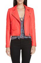 Women's Iro 'ashville' Leather Jacket Us / 32 Fr - Orange