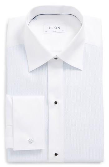 Men's Eton Contemporary Fit Geometric Tuxedo Shirt - Blue