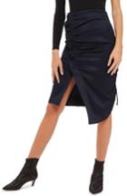 Women's Topshop Ruched Skirt Us (fits Like 0) - Blue