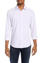 Men's Mizzen+main Belmar Trim Fit Check Performance Sport Shirt - Purple