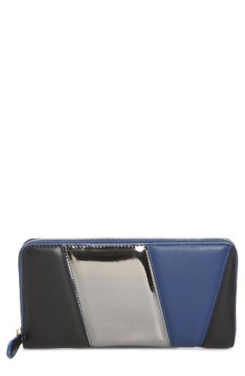 Women's Diane Von Furstenberg Colorblock Leather Continental Wallet - Blue